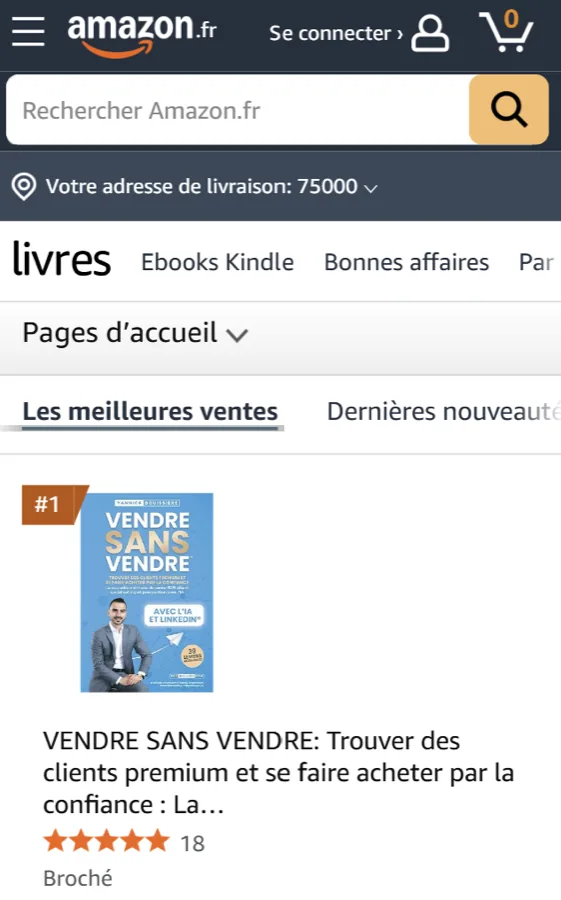 Vendre Sans Vendre™ en tête des meilleures ventes sur Amazon.fr