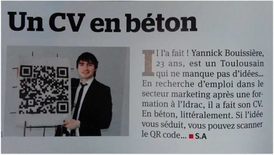 L'article de presse consacré au CV en béton armé